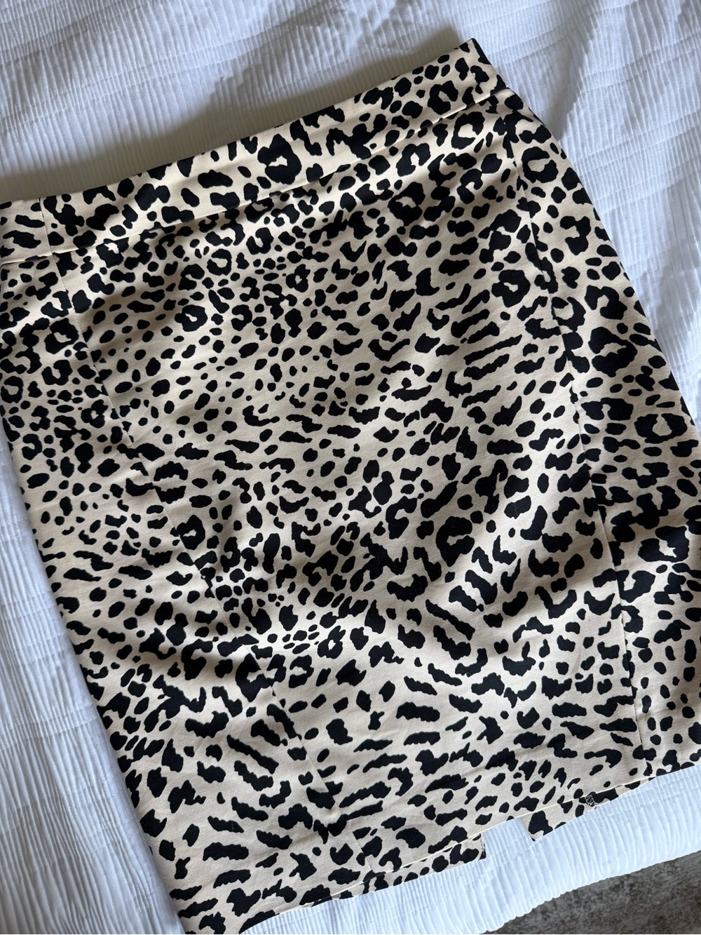 LOFT Leopard Print Pencil Skirt in Black and Cream